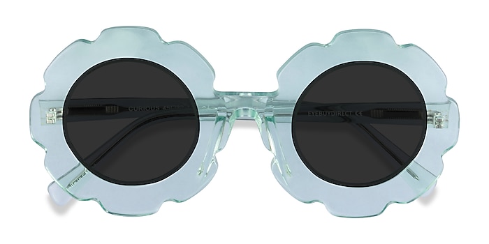 Clear Green Curious -  Acetate Sunglasses