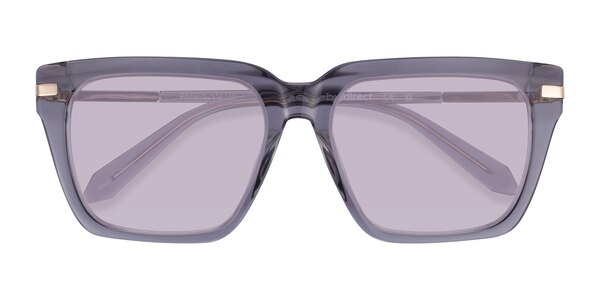 Peggy - Square Crystal Gray Frame Prescription Sunglasses ...