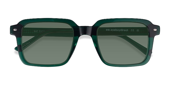 Crystal Dark Green Nat -  Acetate Sunglasses