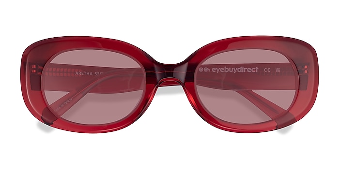 Crystal Red Aretha -  Acetate Sunglasses