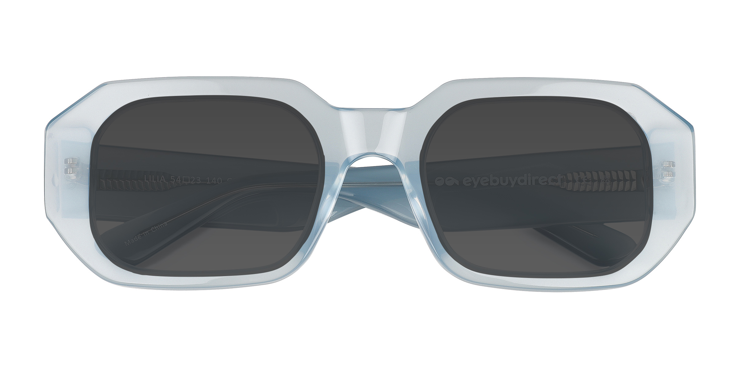 Unisex s rectangle Milky Light Blue Alternative Materials,Bio-based Acetate Prescription sunglasses - Eyebuydirect s Lilia