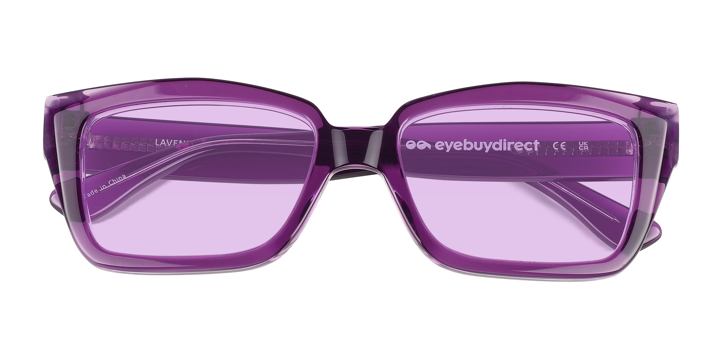 Crystal Purple horn Acetate Eco Friendly sunglasses Online Full Rim Lavendula 1.6 Basic Tint Lenses