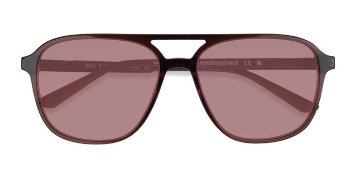 Shiny Crystal Brown Zeal Sun -  Acetate Sunglasses