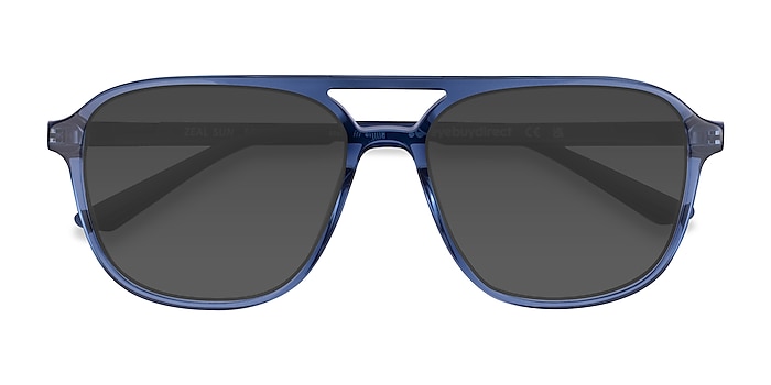 Shiny Crystal Navy Zeal Sun -  Acetate Sunglasses