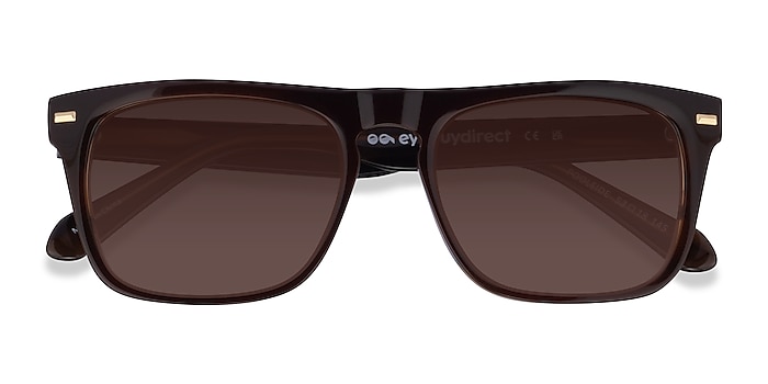 Brown Striped Poolside -  Acetate Sunglasses