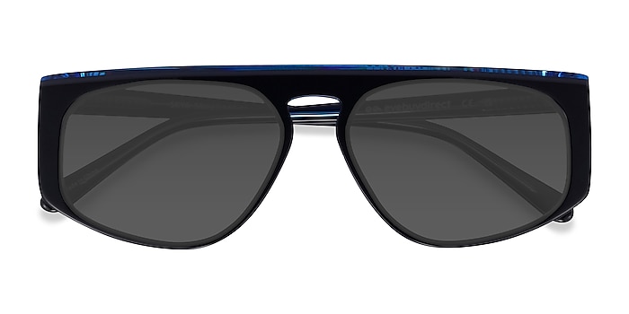Bilayer Black Blue Skya -  Acetate Sunglasses