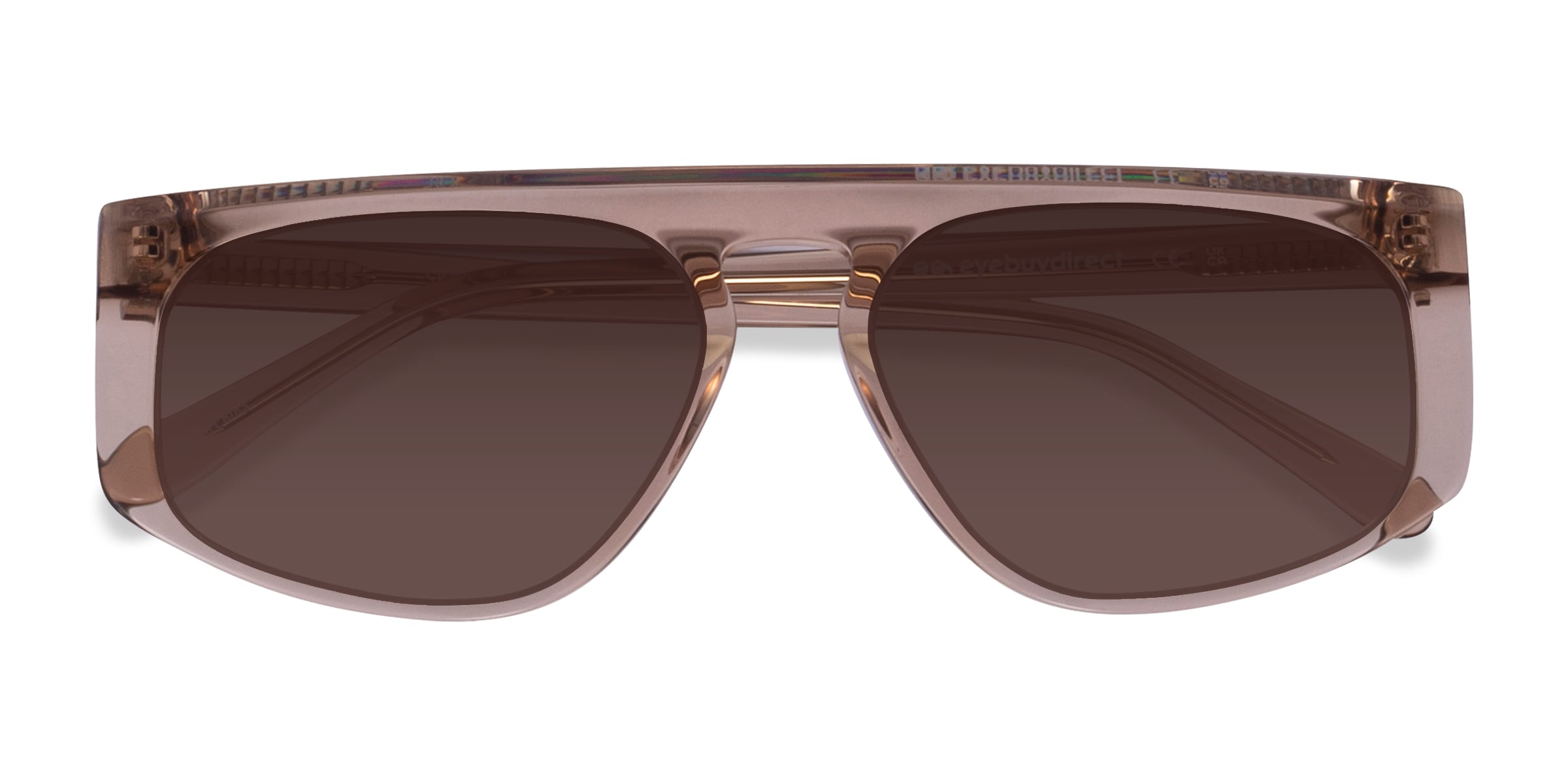 Skya - Geometric Clear Brown Frame Prescription Sunglasses |