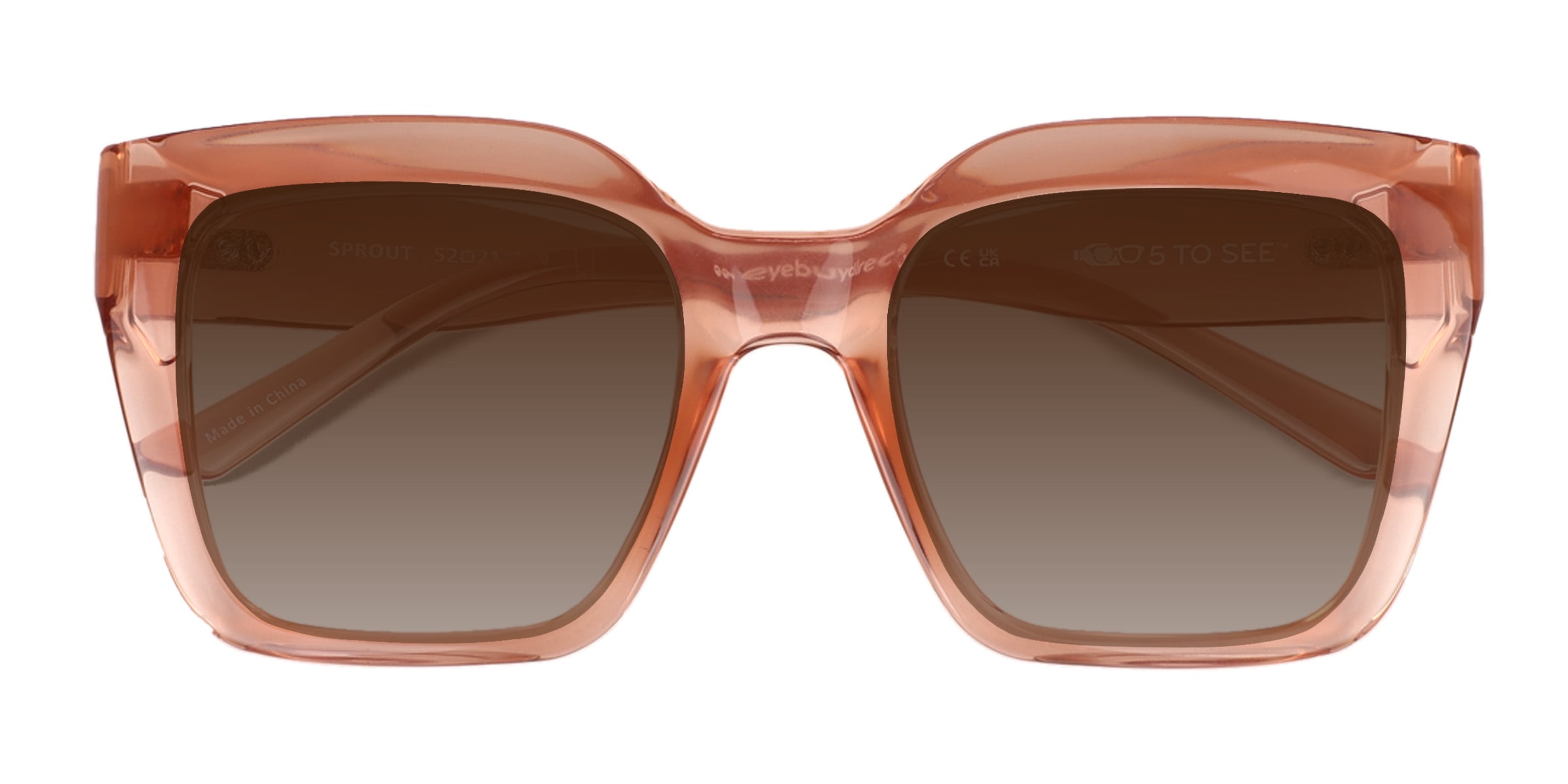 Unisex s square Crystal Champagne Plastic Prescription sunglasses - Eyebuydirect s Sprout