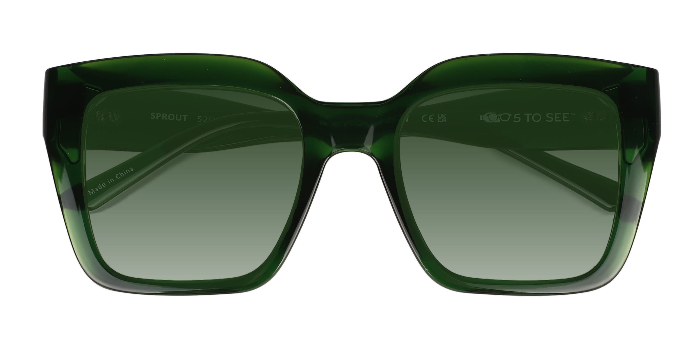 Unisex s square Crystal Green Plastic Prescription sunglasses - Eyebuydirect s Sprout