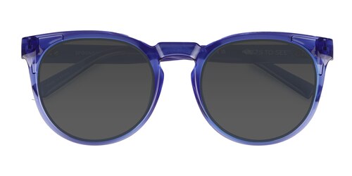 Unisex S Round Crystal Blue Eco Friendly,Plastic Prescription Sunglasses - Eyebuydirect S Spoondrift