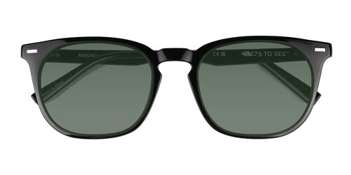 Unisex S Round Shinny Black Eco Friendly,Plastic Prescription Sunglasses - Eyebuydirect S Moonglade