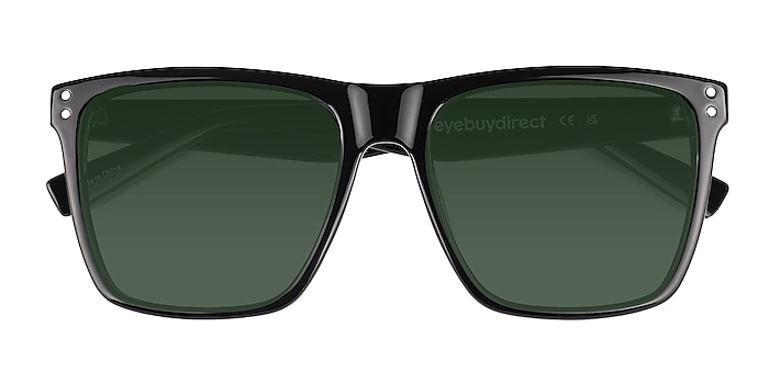 Solid Black Leisure -  Plastic Sunglasses