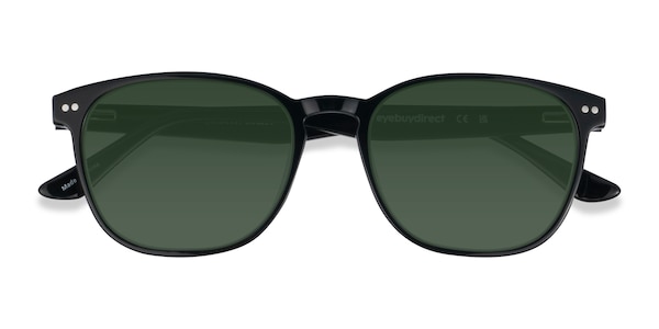 Graffiti - Round Solid Dark Green Frame Prescription Sunglasses ...