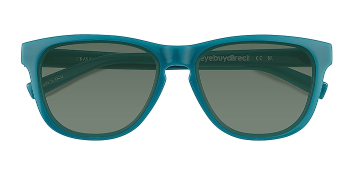 Shiny Solid Green Frasier -  Plastic Sunglasses