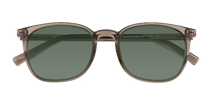 Crystal Smoke Redwood -  Plastic Sunglasses