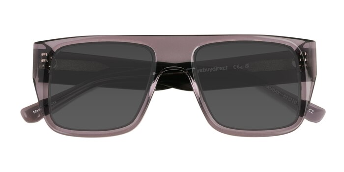 Shiny Silver Gray Audax -  Acetate Sunglasses