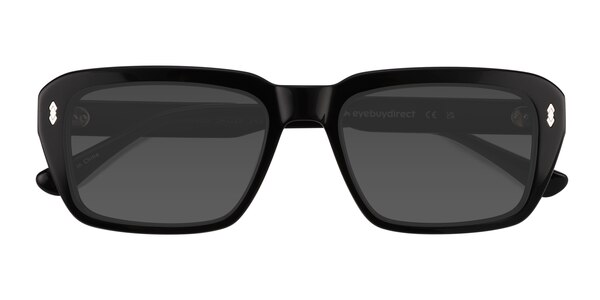 Grounded - Rectangle Black Frame Sunglasses For Men | Eyebuydirect