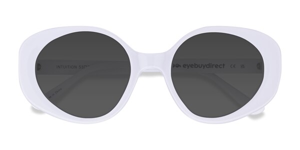 Intuition - Oval White Frame Sunglasses For Women | Eyebuydirect