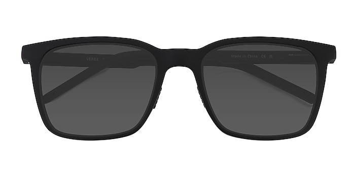 Matte Black Verge -  Plastic Sunglasses