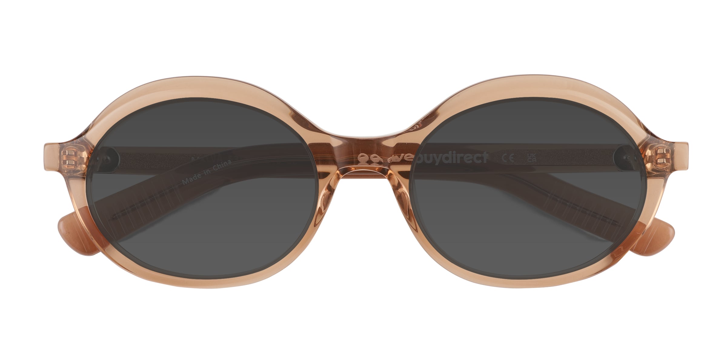 Melva - Oval Clear Brown Frame Sunglasses For Women |