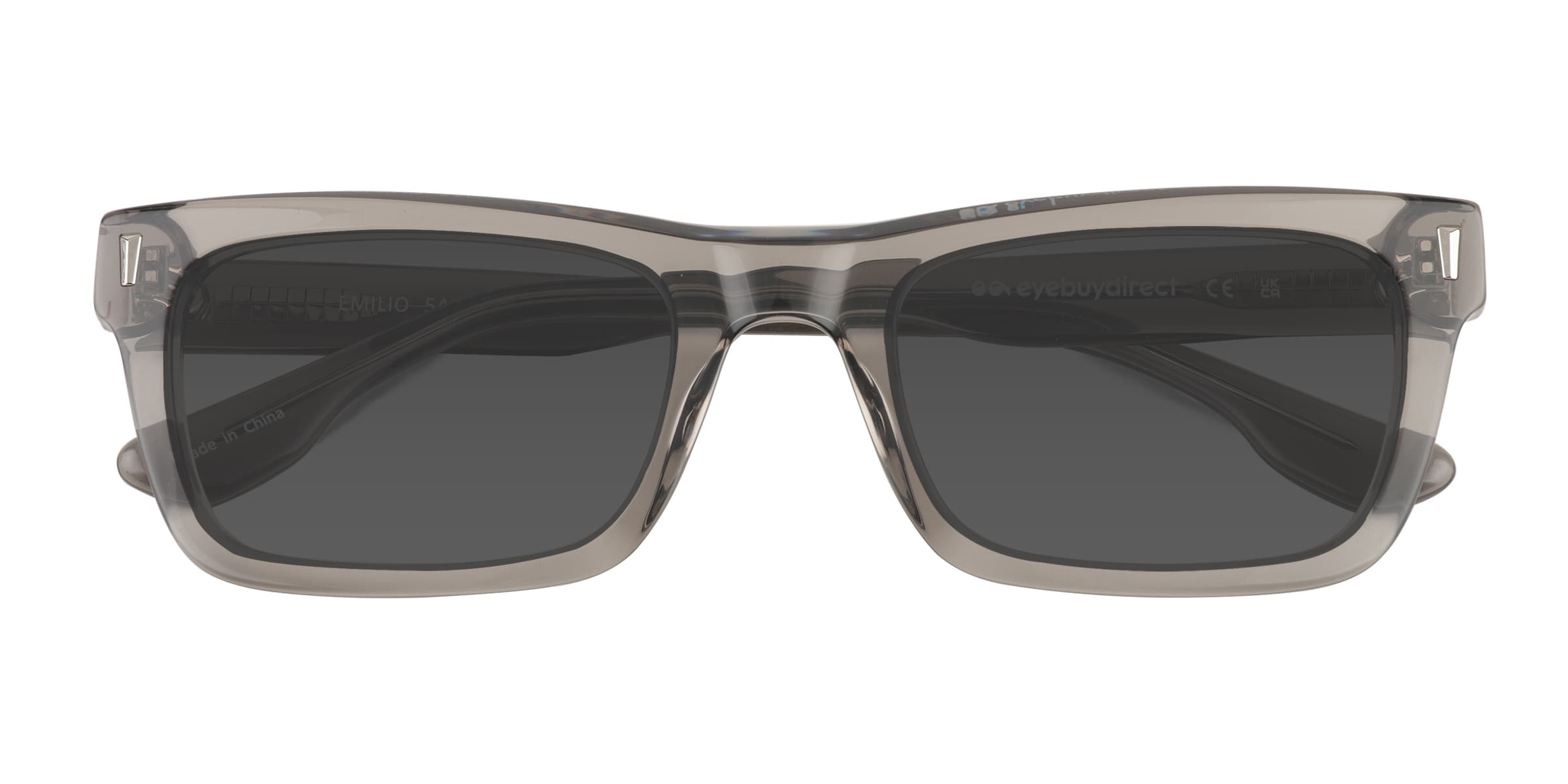 Emilio - Cat Eye Clear Gray Frame Sunglasses For Men |