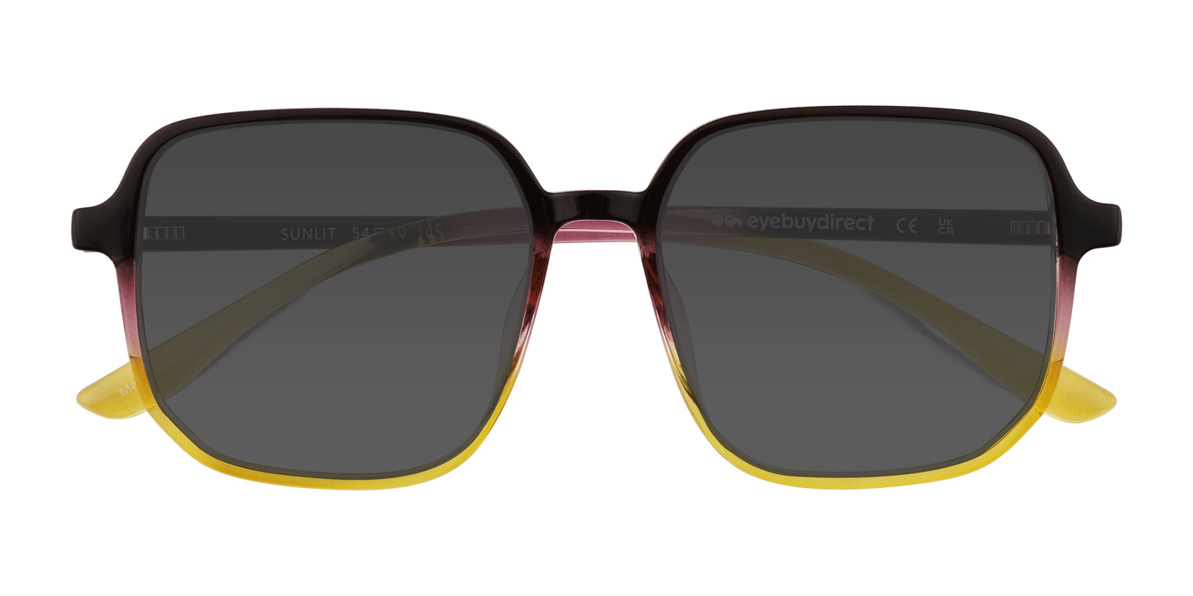 Unisex s square Clear Black Purple Yellow Plastic Prescription sunglasses - Eyebuydirect s Sunlit 137$