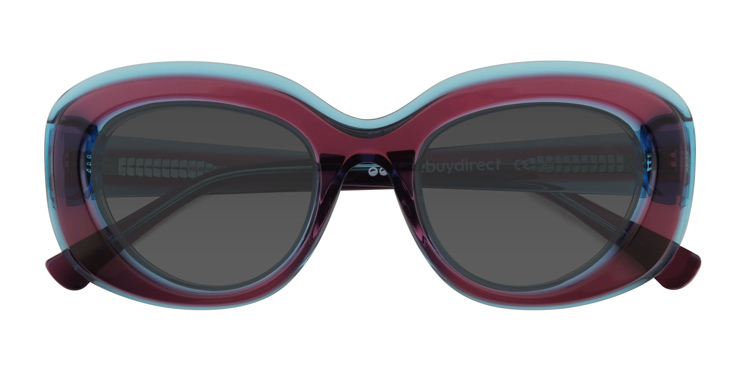 Damast - Cat Eye Clear Purple Blue Frame Sunglasses For Women |