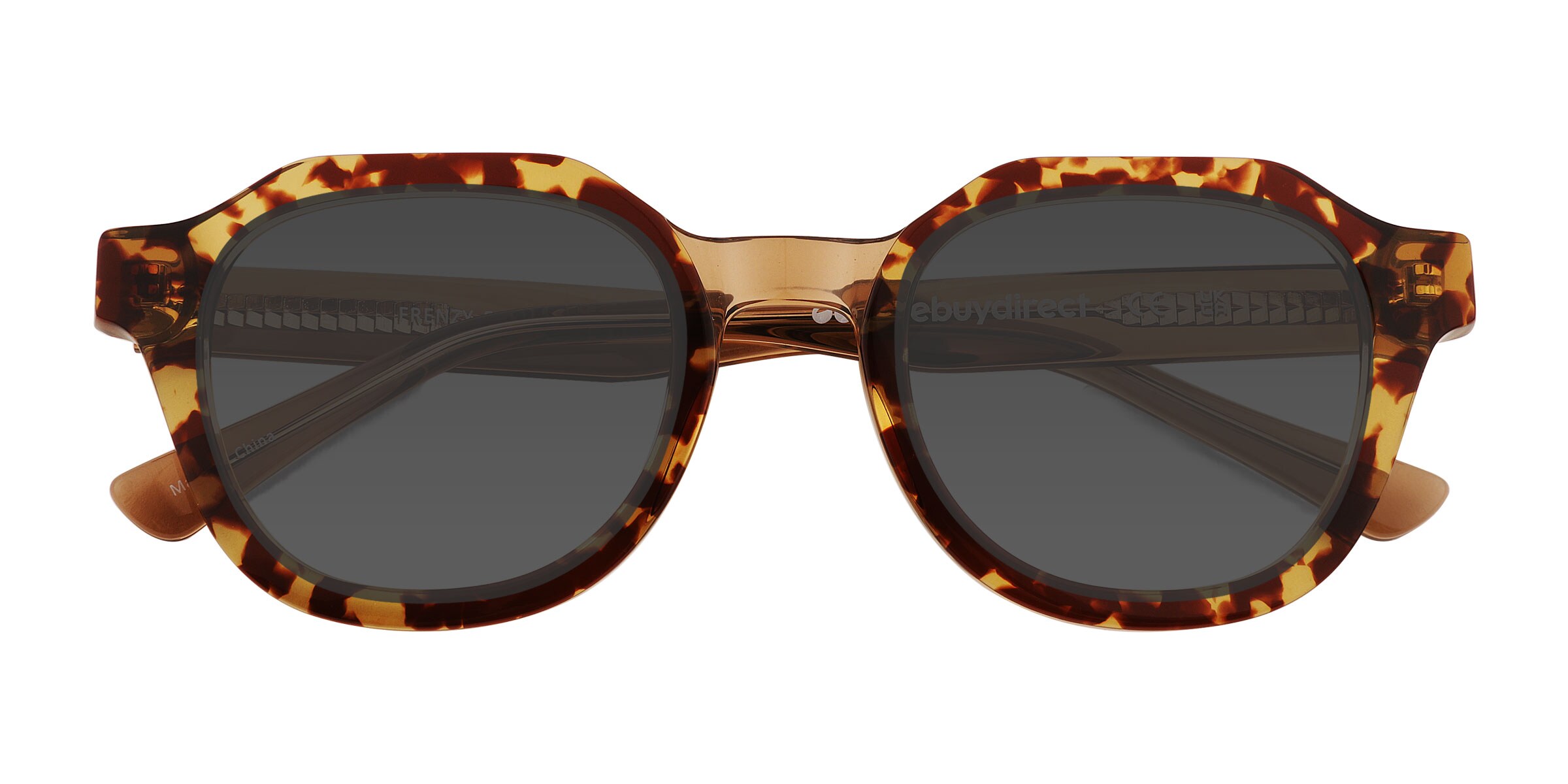 Frenzy - Round Clear Tortoise Frame Prescription Sunglasses |