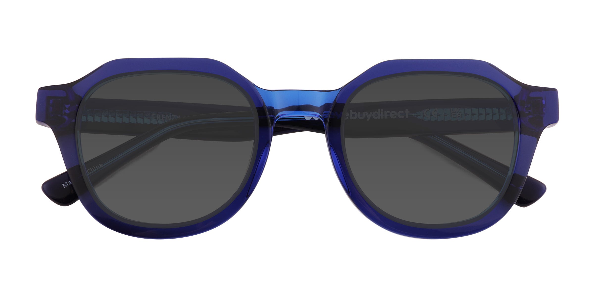 Frenzy - Round Clear Blue Frame Prescription Sunglasses