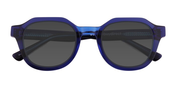 Clear Blue Frenzy -  Acetate Sunglasses