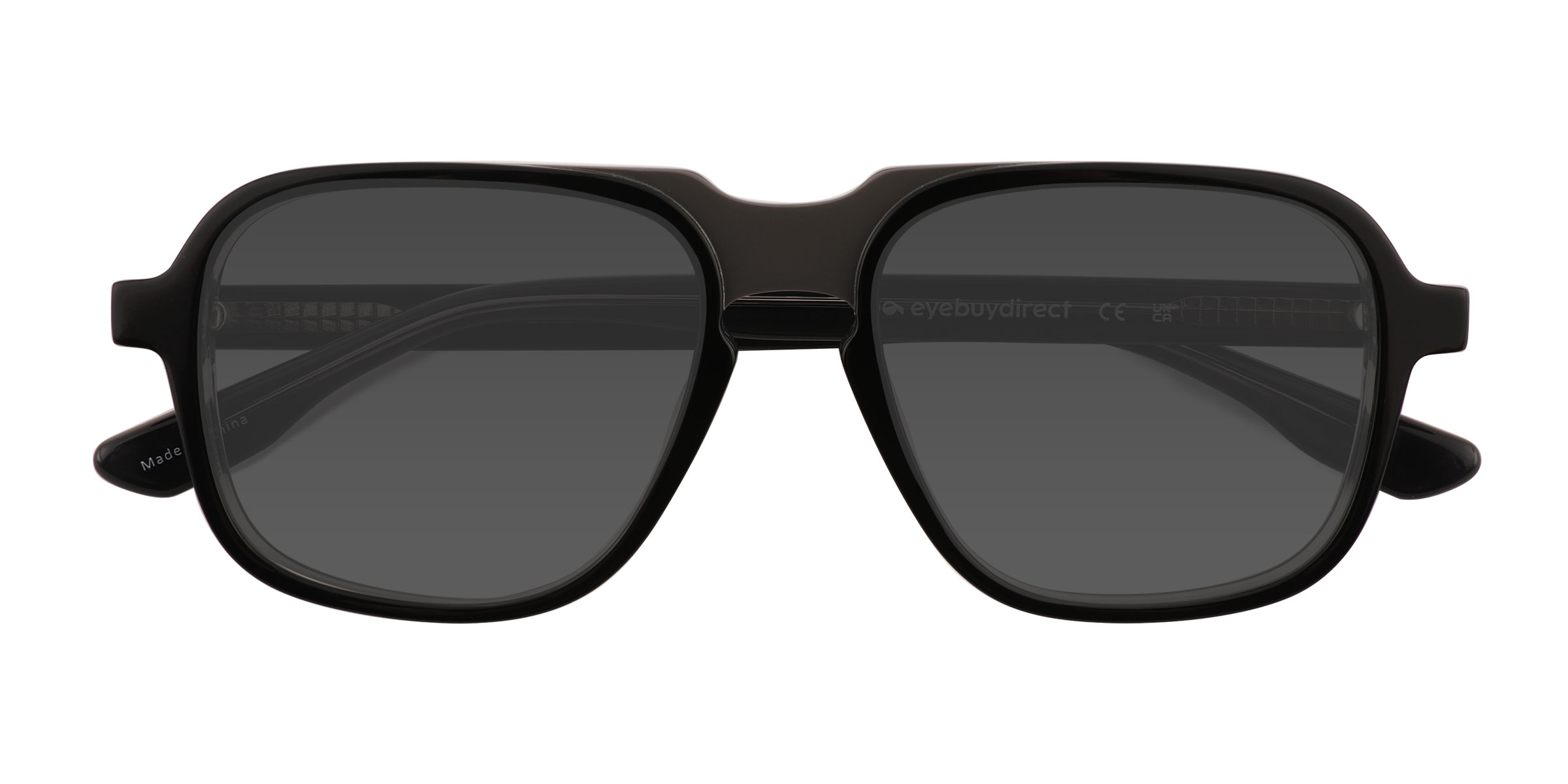 Abyss - Aviator Clear Gray Black Frame Sunglasses For Men |