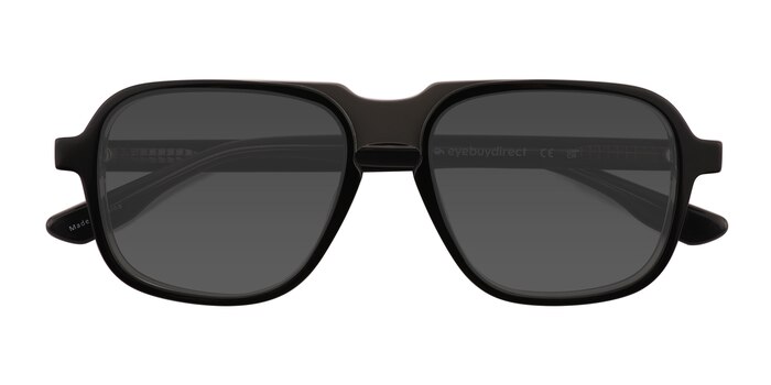 Clear Gray Black Abyss -  Acetate Sunglasses