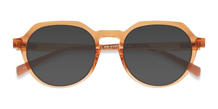 Clear Orange Newleaf -  Plastic Sunglasses