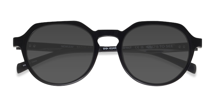 Black Newleaf -  Plastic Sunglasses