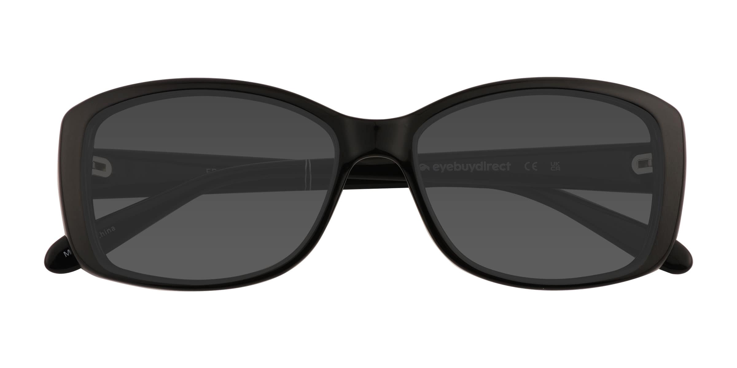 Frankie - Rectangle Black Frame Prescription Sunglasses | Eyebuydirect