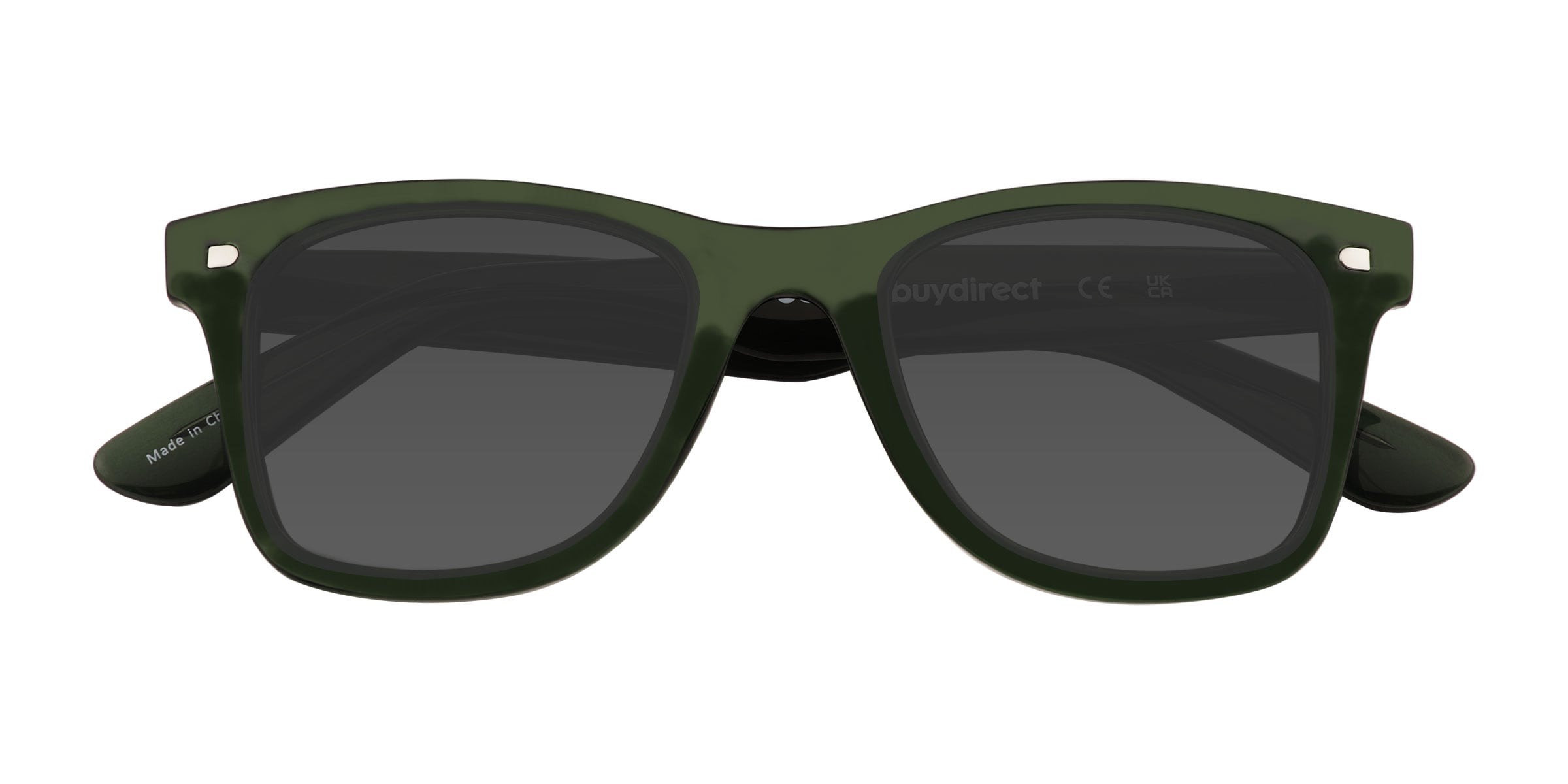 Finlee - Square Clear Green Frame Prescription Sunglasses |