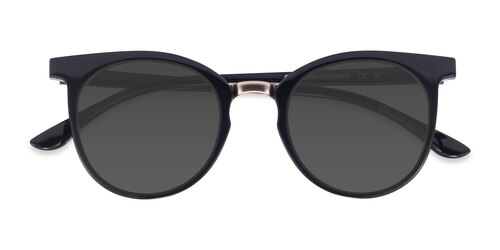 Female S Round Black Plastic, Metal Prescription Sunglasses - Eyebuydirect S Lulu