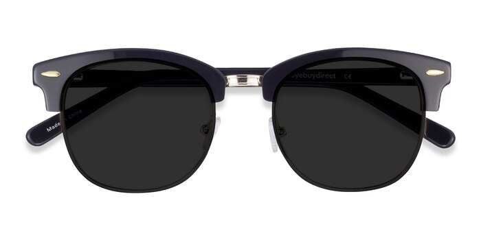 Black Strata -  Vintage Acetate, Metal Sunglasses