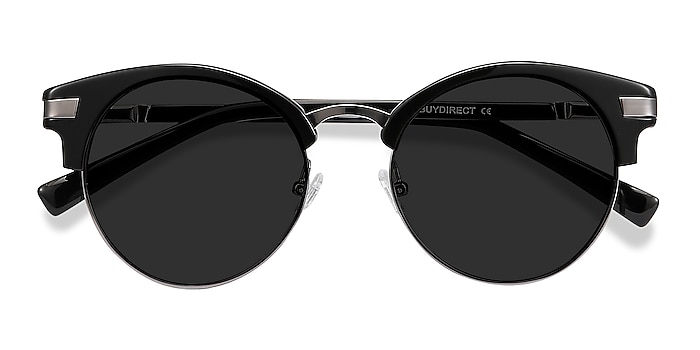 Black Kiri -  Vintage Acetate, Metal Sunglasses