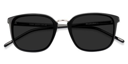 Unisex S Square Black Acetate, Metal Prescription Sunglasses - Eyebuydirect S Yuma
