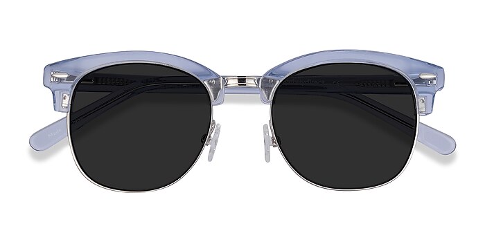 Clear Blue Strata -  Acetate, Metal Sunglasses