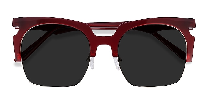 Burgundy Ilsa -  Acetate, Metal Sunglasses