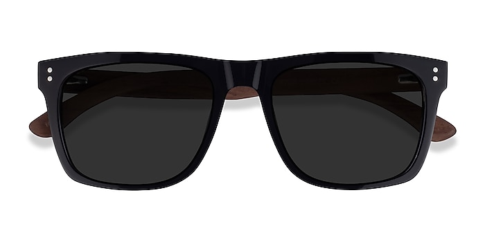 Black & Wood Grow -  Acetate Sunglasses