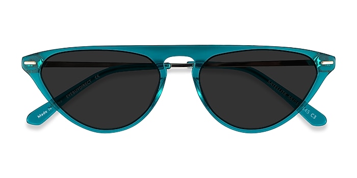 Clear Green Satellite -  Acetate Sunglasses