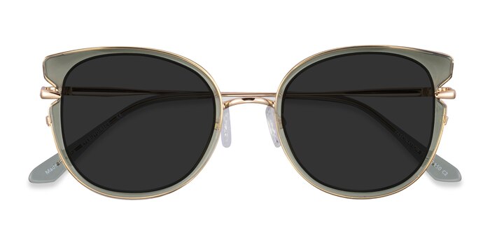 Clear Green Gold Fascination -  Acetate Sunglasses
