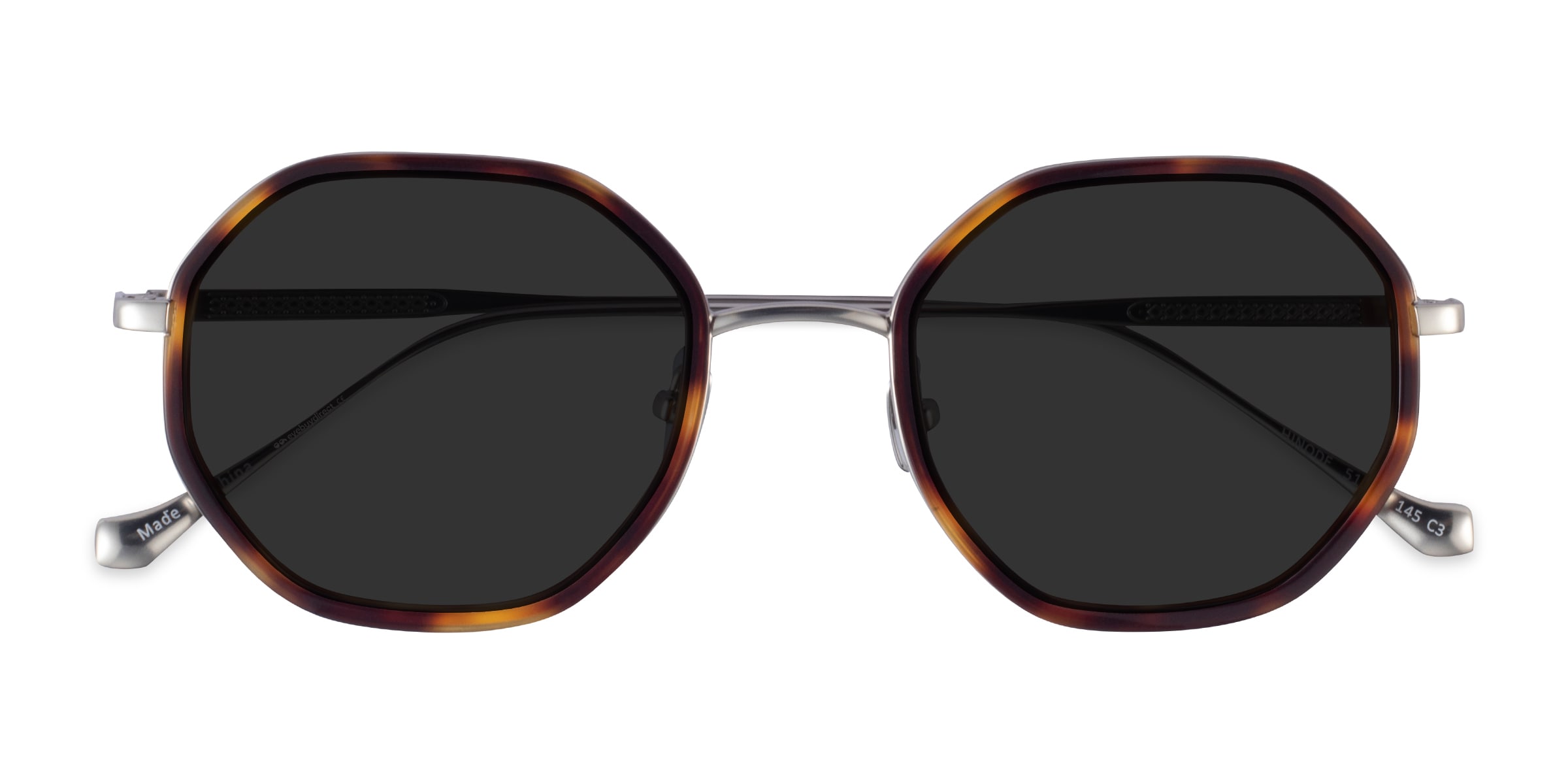 Unisex s geometric Tortoise Silver AcetateMetal Prescription sunglasses - Eyebuydirect s Hinode 86$