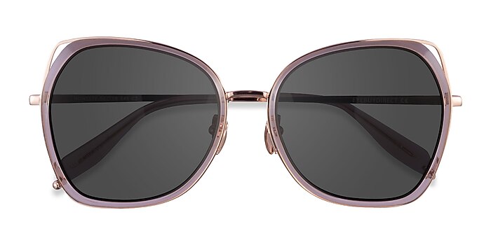 Clear Pink  Rose Gold Honesty -  Acetate Sunglasses