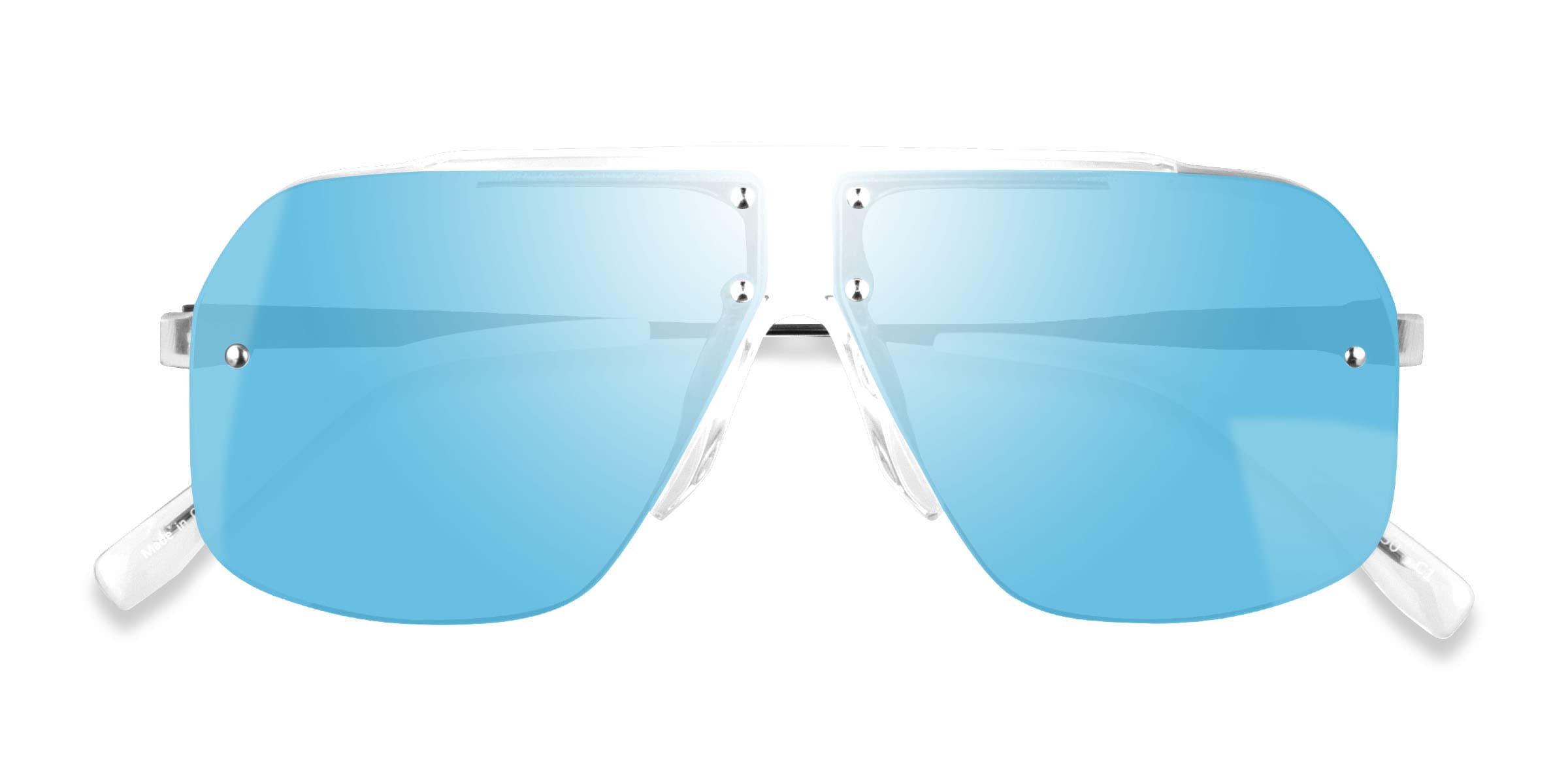 Unisex s square Clear Blue AcetateMetal Prescription sunglasses - Eyebuydirect s Chroma 179$