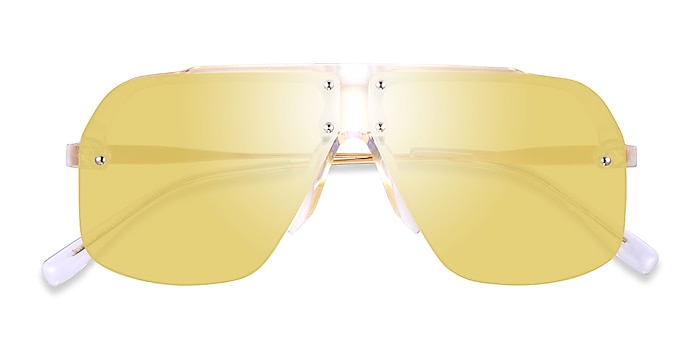 Clear Gold Chroma -  Acetate Sunglasses