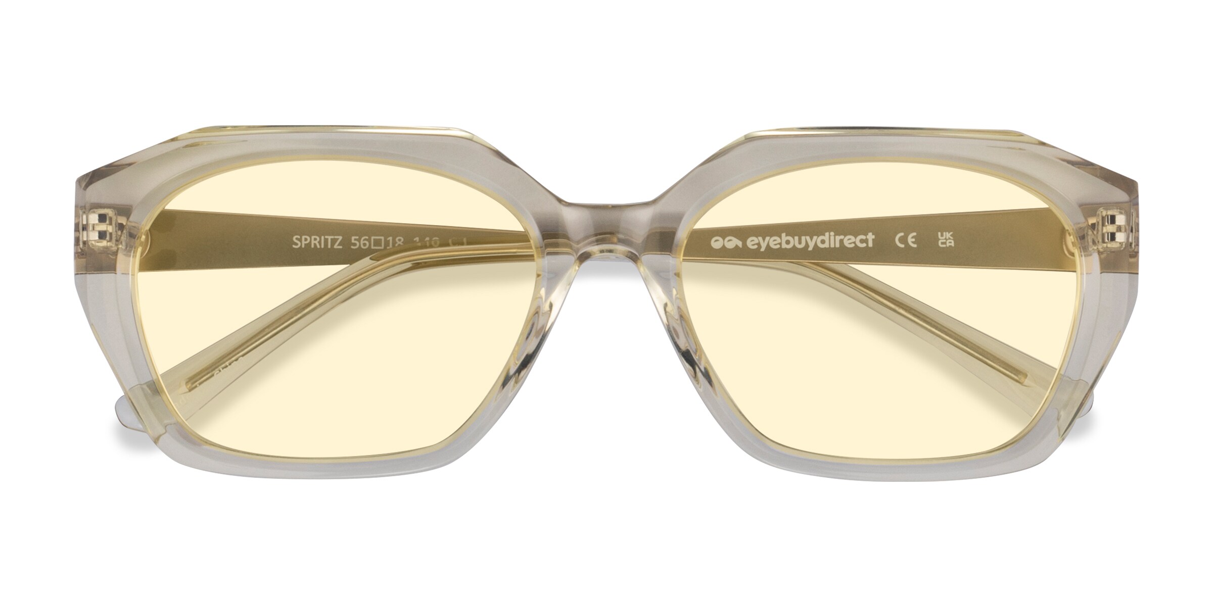 Spritz - Geometric Yellow Translusant Frame Prescription Sunglasses |  Eyebuydirect Canada